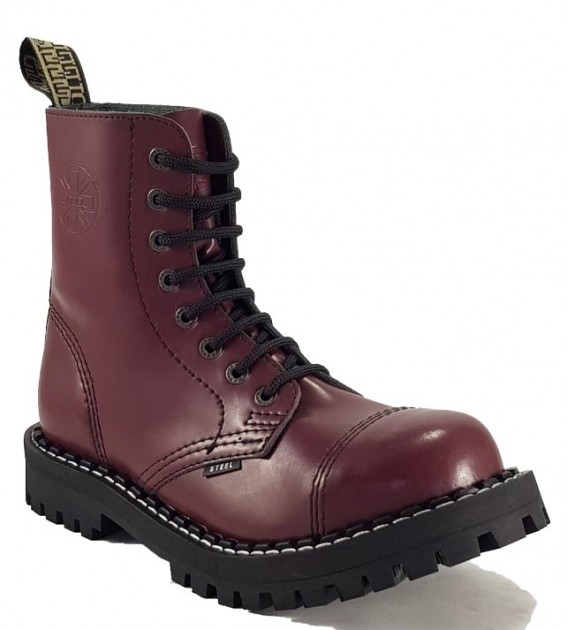 burgundy work boots