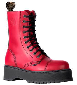 Steel Boots 10 Eyelets Red Alessia