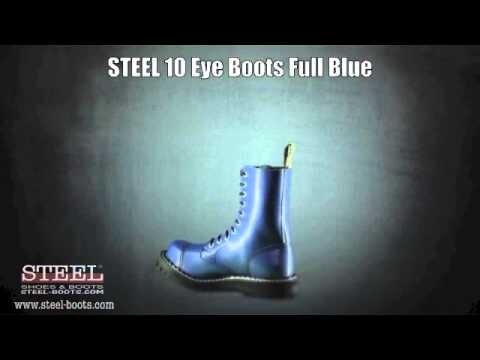 Steel Boots 10 Eyelets Blue